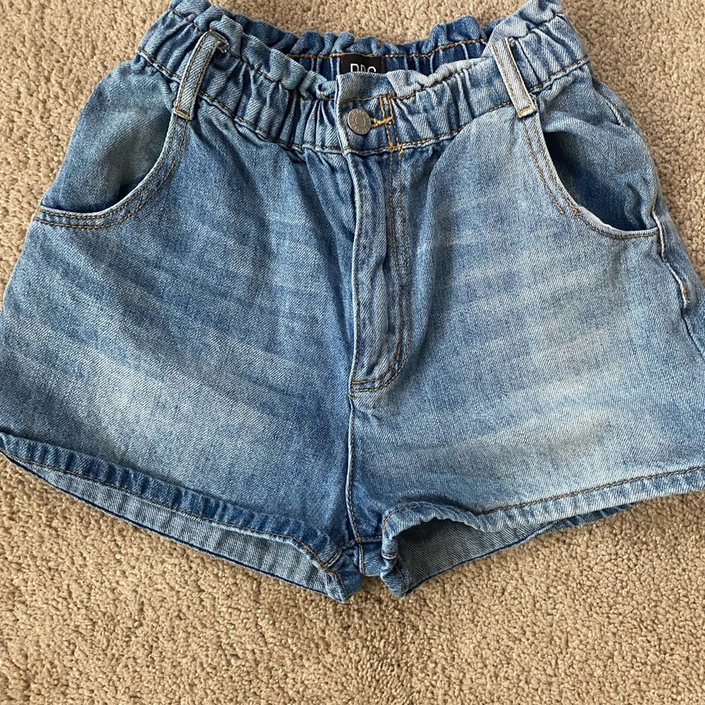 Pull-on mom jean shorts